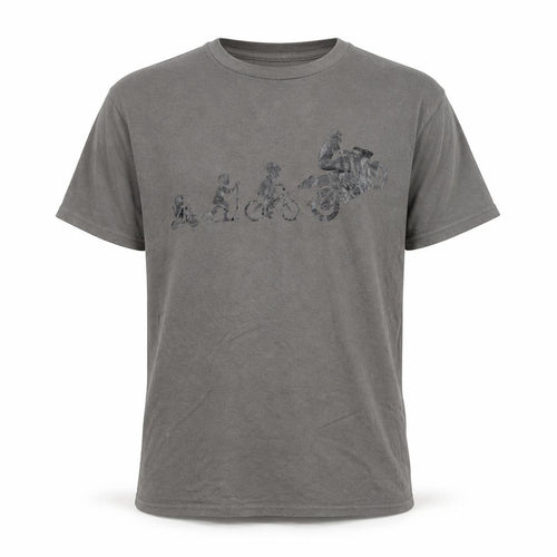 Gildan Men's Grey Graphic Motorcycle T-Shirt Size M Short Sleeve