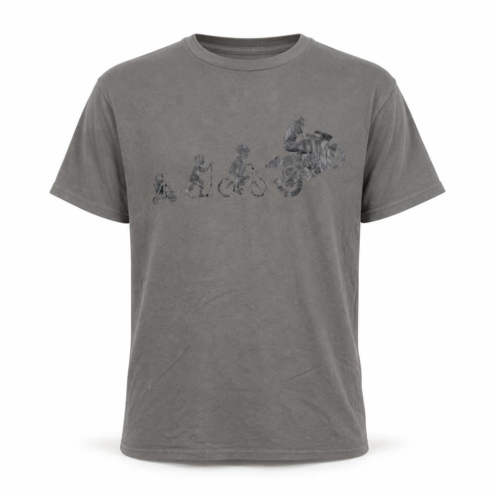 Gildan Men's Grey Graphic Motorcycle T-Shirt Size M Short Sleeve