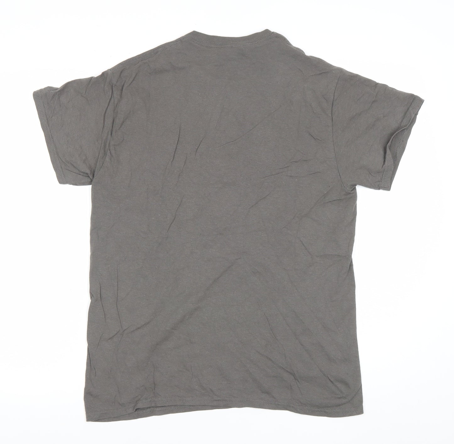 Gildan Men's Grey Graphic Motorcycle T-Shirt Size M Short Sleeve