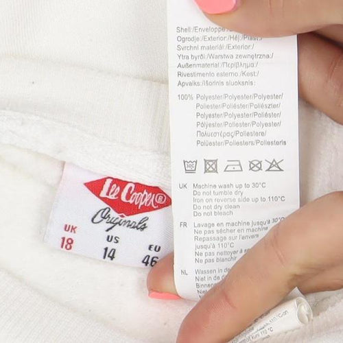 Lee Cooper Women’s White Crew Neck Sweatshirt UK 18