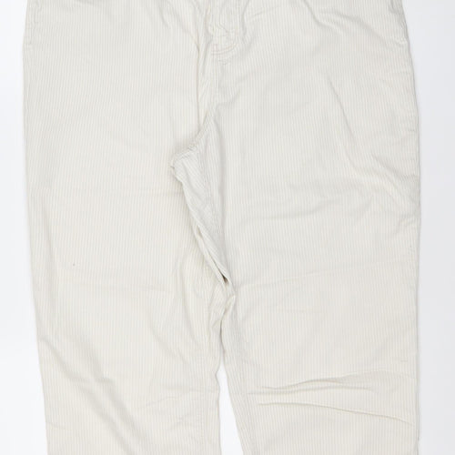 Diverse Women Beige Striped Straight Jeans Size 14 Cotton