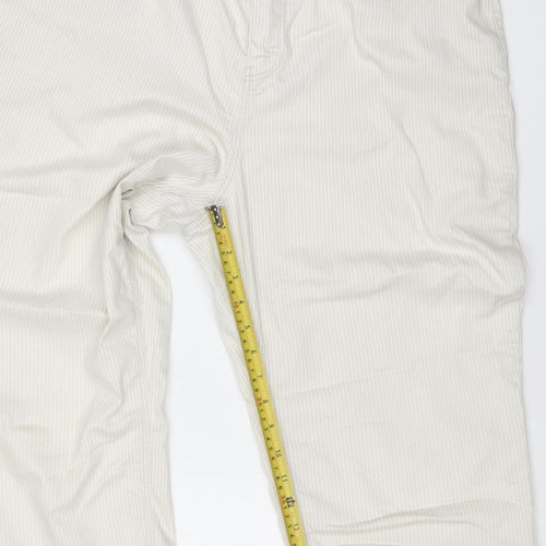 Diverse Women Beige Striped Straight Jeans Size 14 Cotton