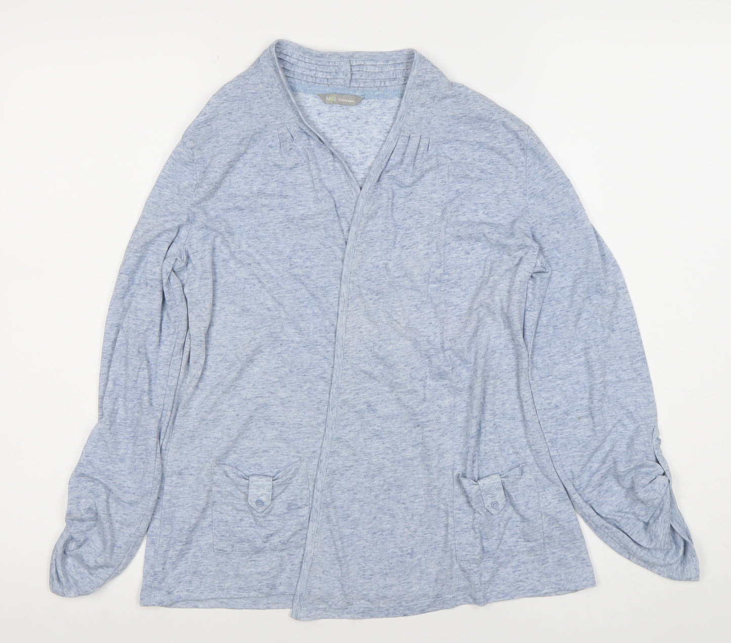 Marks and Spencer Womens Blue Size 8 Long Sleeve Tunic Blouse