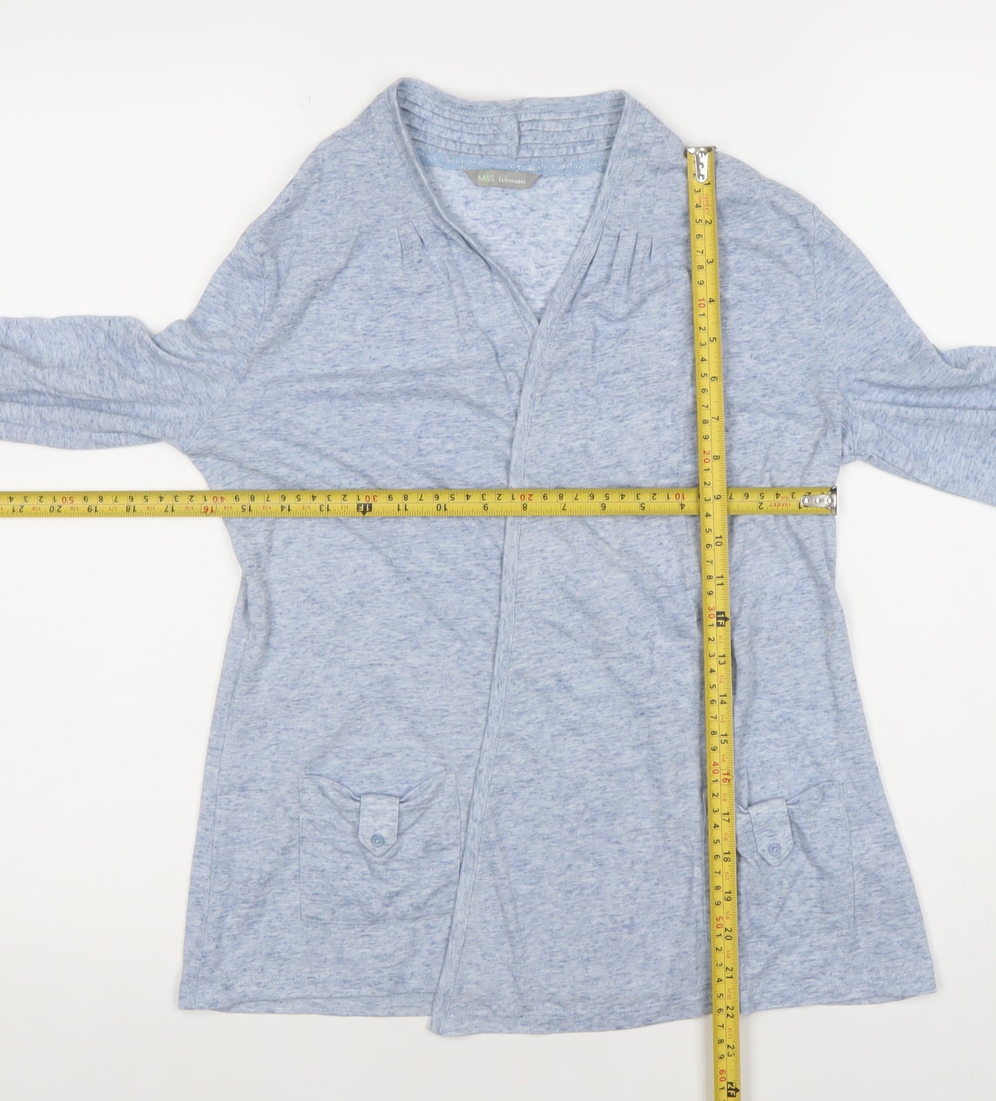 Marks and Spencer Womens Blue Size 8 Long Sleeve Tunic Blouse