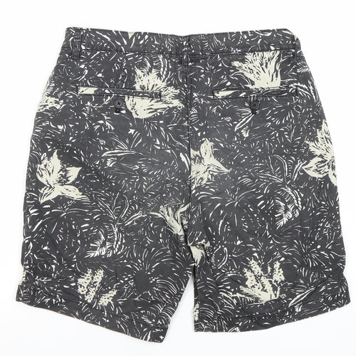 H&M Men’s Black Floral Chino Shorts Size 30R Summer Casual
