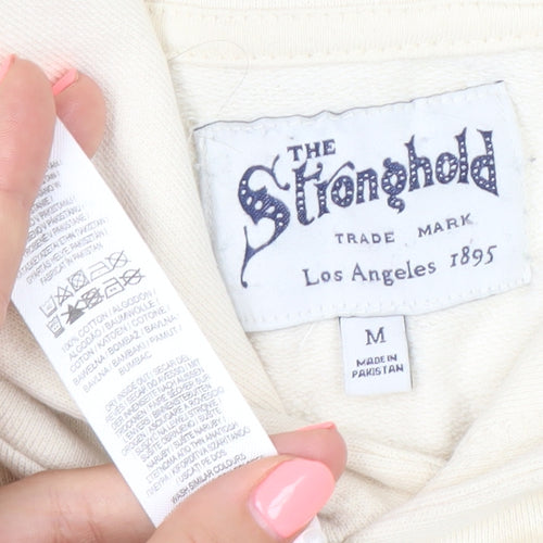 The Stronghold Women’s Beige Hoodie Medium Pullover Cotton