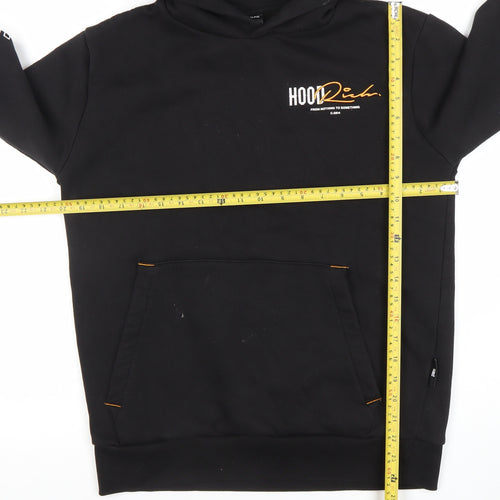 Hoodrich Men’s Black Pullover Hoodie XS Graphic Logo Fleece Streetwear