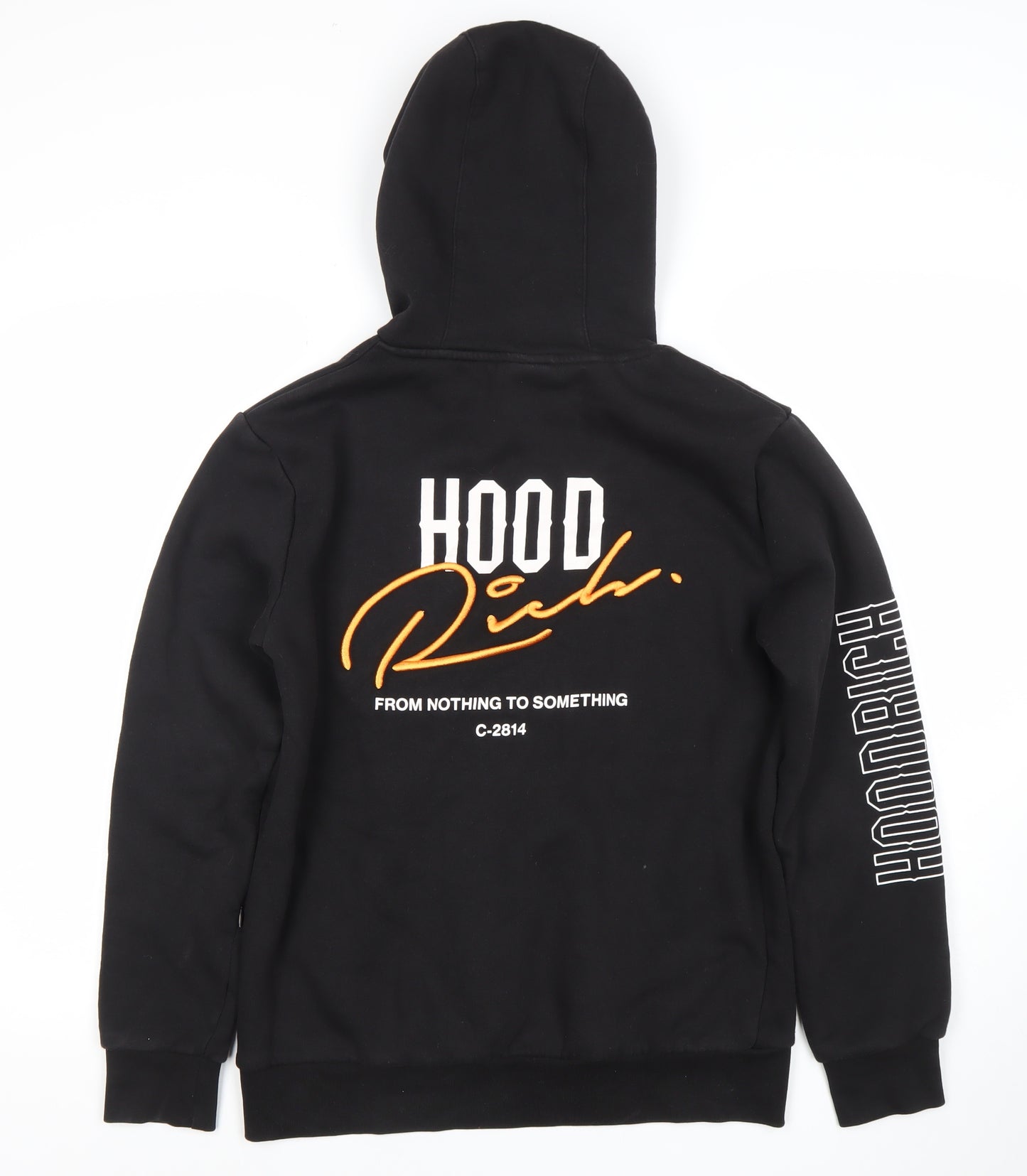 Hoodrich Men’s Black Pullover Hoodie XS Graphic Logo Fleece Streetwear