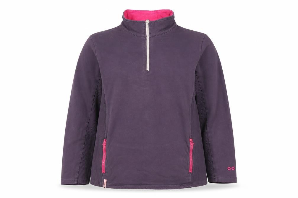 Tog 24 Women's Purple XL 1/2 Zip Sweatshirt Cotton Blend