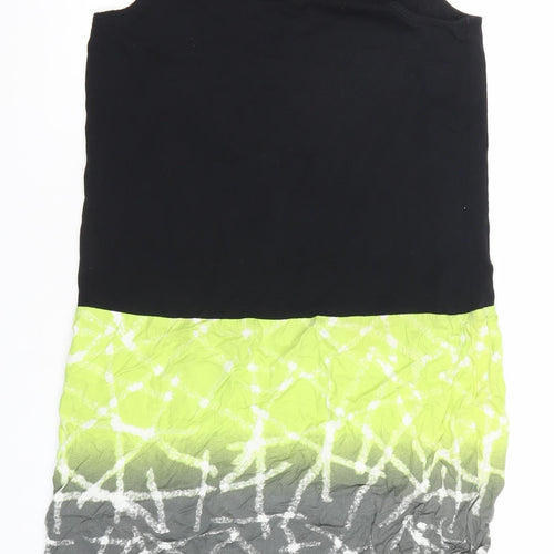 Miss Captain Womens Black Green Grey Tie Dye Tank Dress Size 14