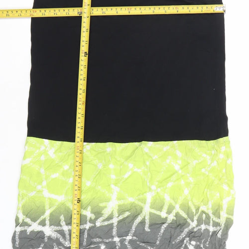 Miss Captain Womens Black Green Grey Tie Dye Tank Dress Size 14