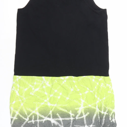 Miss Captain Womens Black Green Grey Tie Dye Tank Dress Size 14