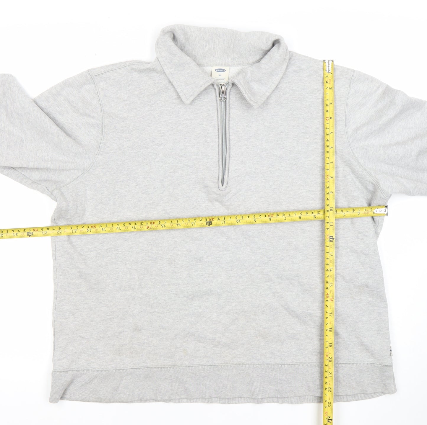 Old Navy Women’s Grey XL Quarter Zip Sweatshirt Cotton Blend
