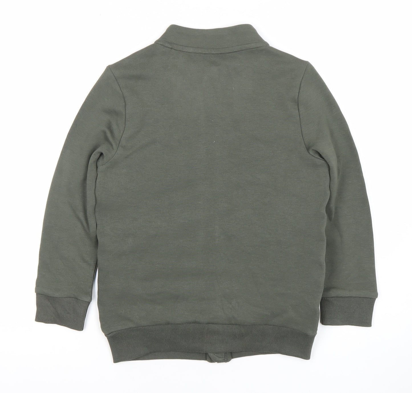 F&F Boys Green Bomber Jacket 7 Years Full Zip Quilted Mid-Length
