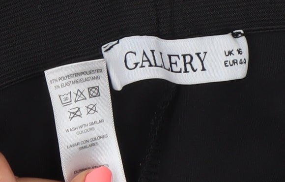 Gallery Womens Black Size 16 Slim Fit Stretch Leggings