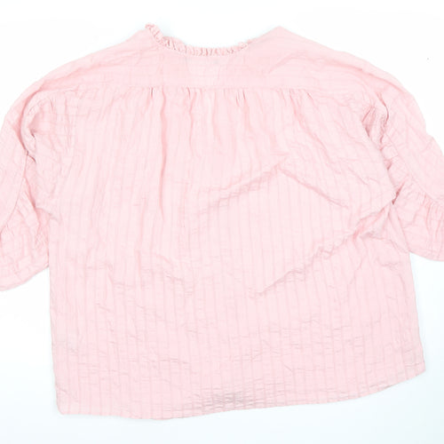 Zara Women’s Pink 3/4 Sleeve V-Neck Tunic Blouse Size S