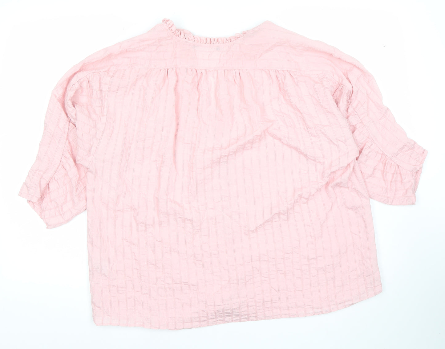 Zara Women’s Pink 3/4 Sleeve V-Neck Tunic Blouse Size S