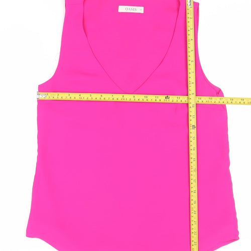 Oasis Womens Pink Sleeveless Scoop Neck Tank Top Size 10