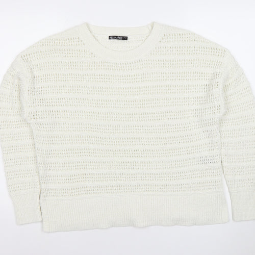 Dunnes Women’s White Medium Open-Knit Pullover Jumper M