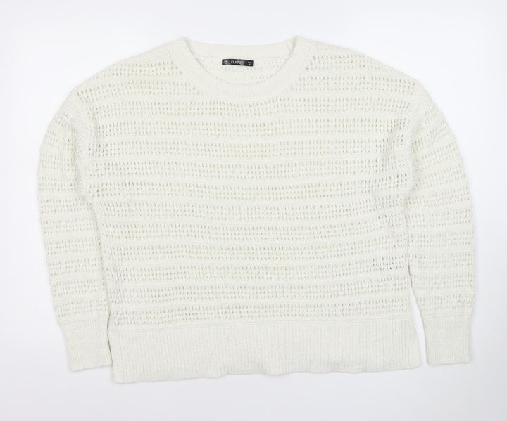 Dunnes Women’s White Medium Open-Knit Pullover Jumper M