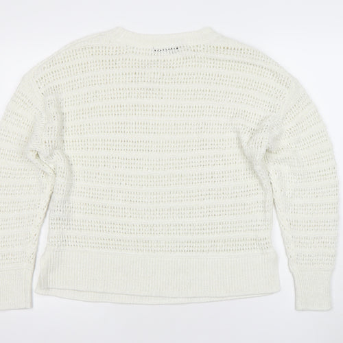 Dunnes Women’s White Medium Open-Knit Pullover Jumper M
