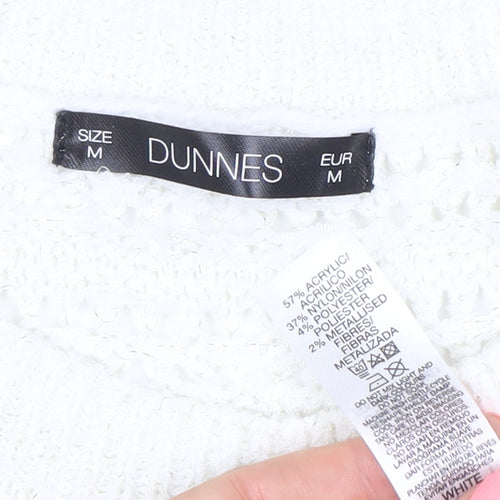 Dunnes Women’s White Medium Open-Knit Pullover Jumper M