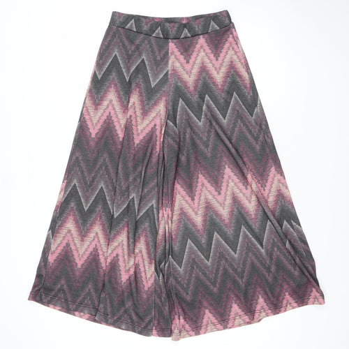 JelisJelis Women's Multicoloured Wide-Leg Geometric Knit Trousers Size U