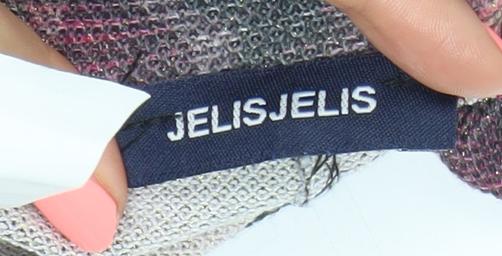 JelisJelis Women's Multicoloured Wide-Leg Geometric Knit Trousers Size U