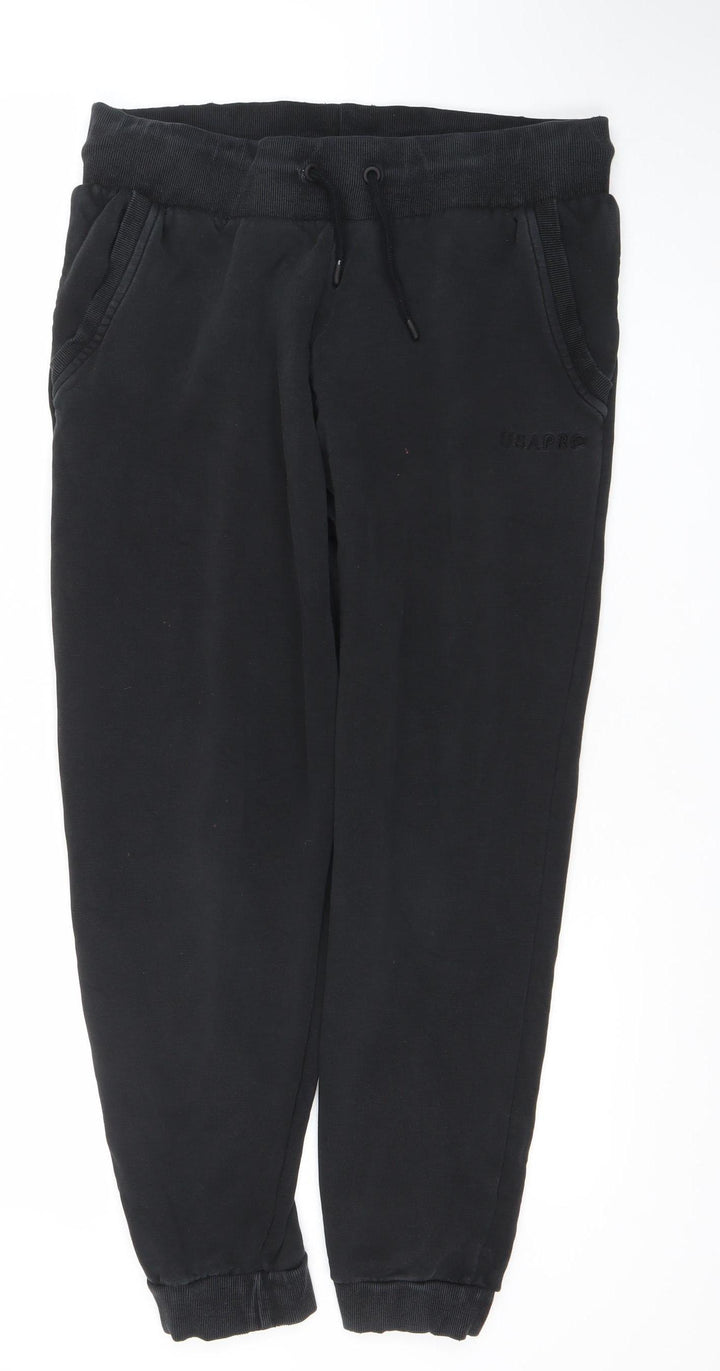 USA Pro Women Black Jogger Sweatpants Size M Cotton Blend