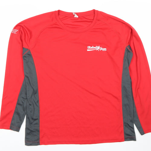 Roly Men’s Red XL Rebel Run Long Sleeve Jersey Activewear T-Shirt