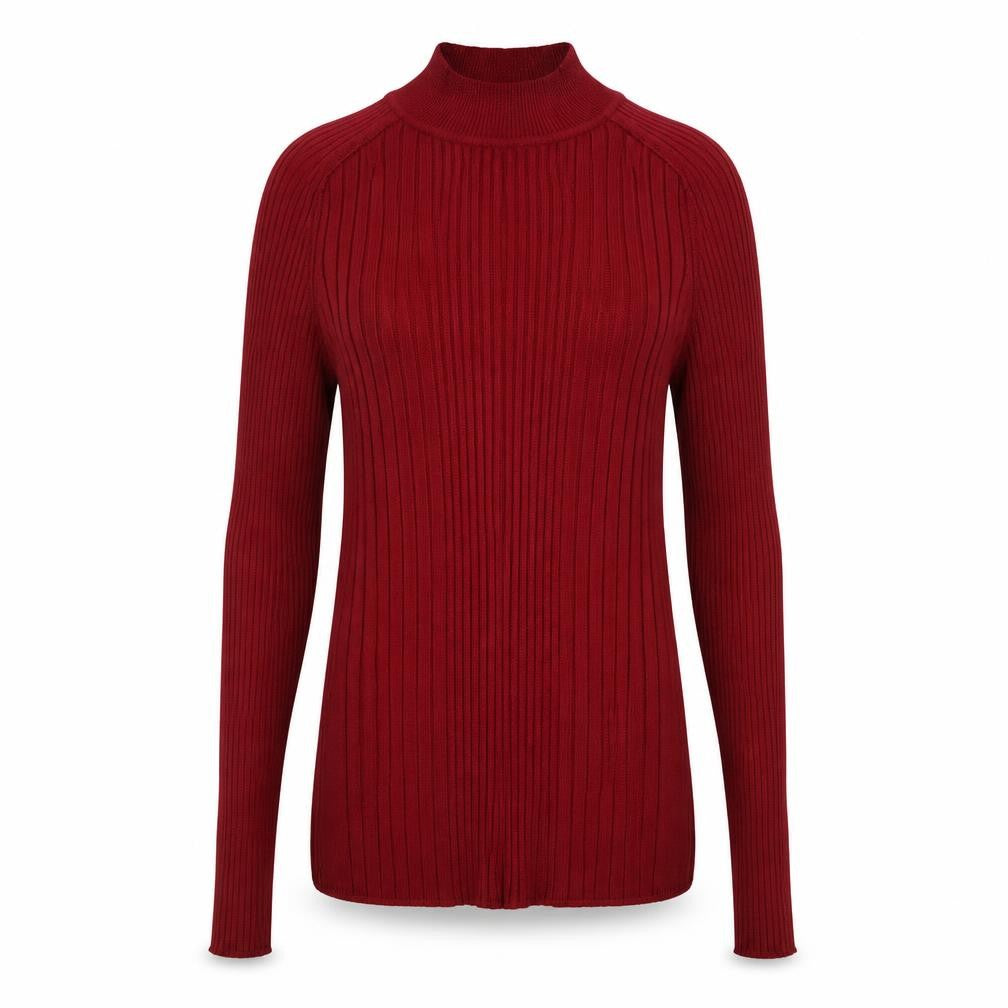 Next Women Red Mock Neck Slim Fit Long Sleeve Jumper Size 12