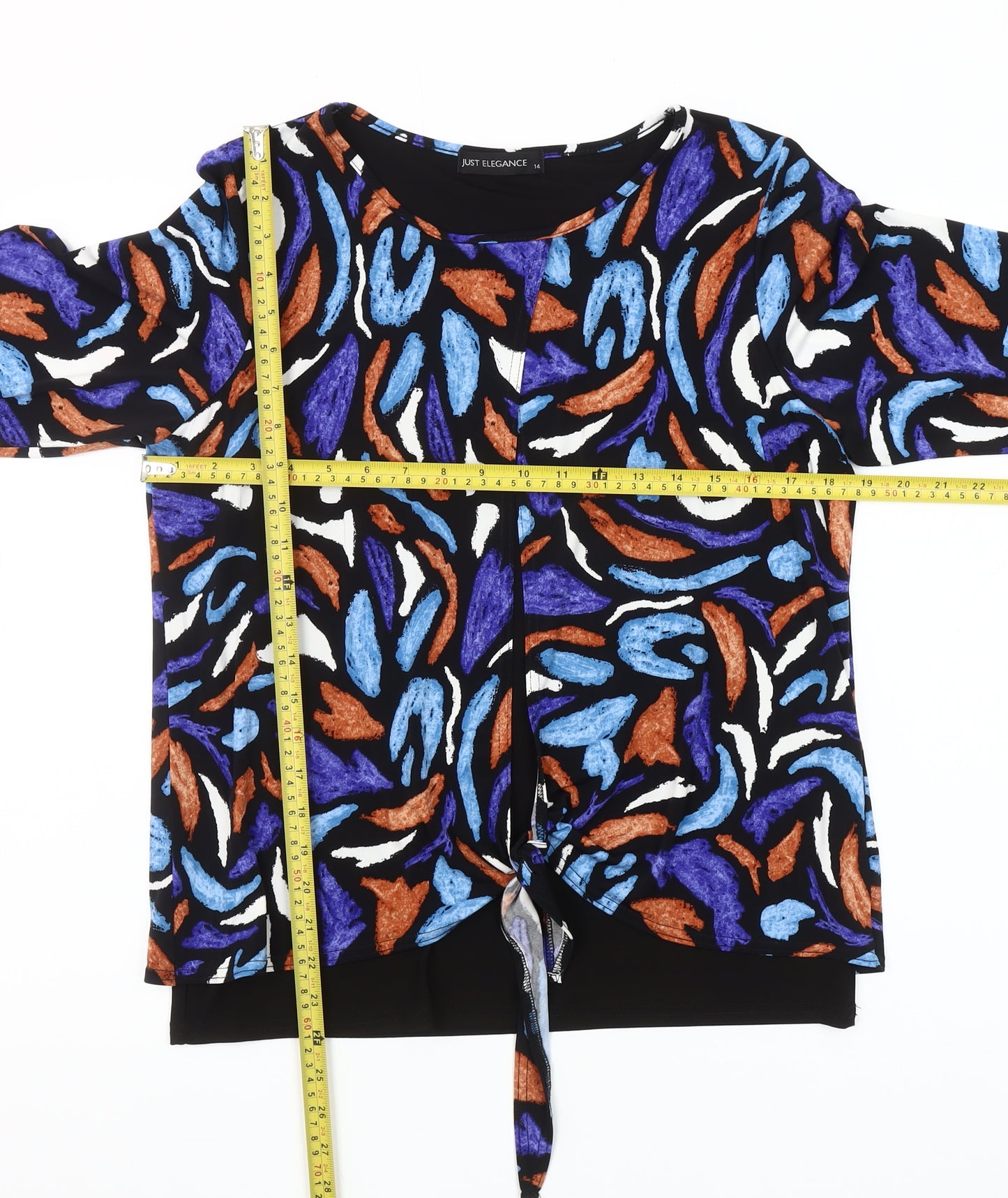 Just Elegance Womens Multicoloured Size 14 Tunic Blouse 3/4 Sleeve
