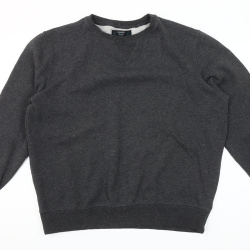 Dunnes Men’s Grey Sweatshirt L Crew Neck Pullover Fleece