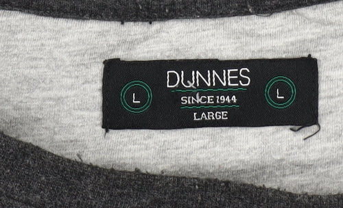 Dunnes Men’s Grey Sweatshirt L Crew Neck Pullover Fleece