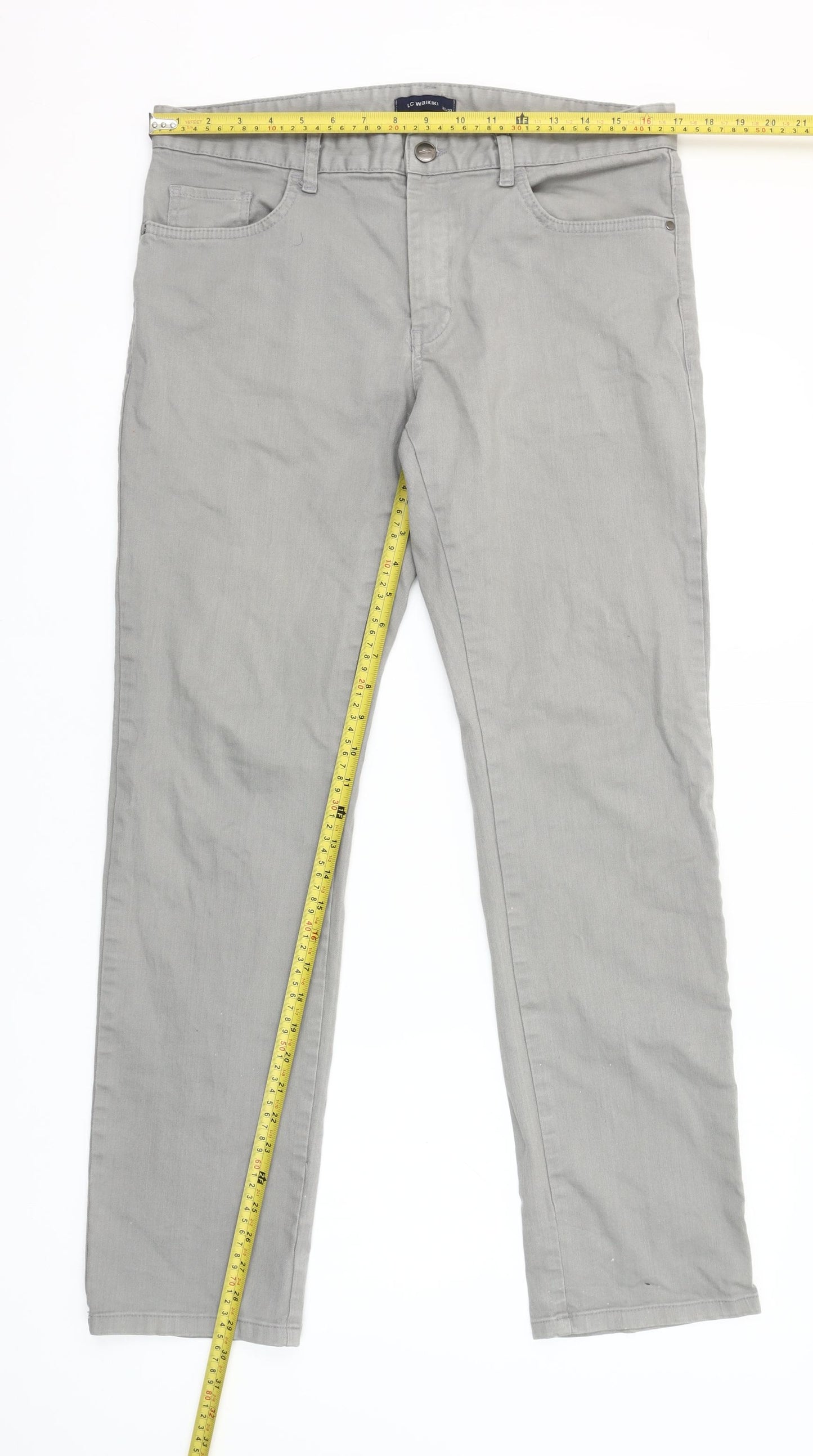 LC Waikiki Men’s Grey Straight Leg Jeans 32W 33L Regular Fit