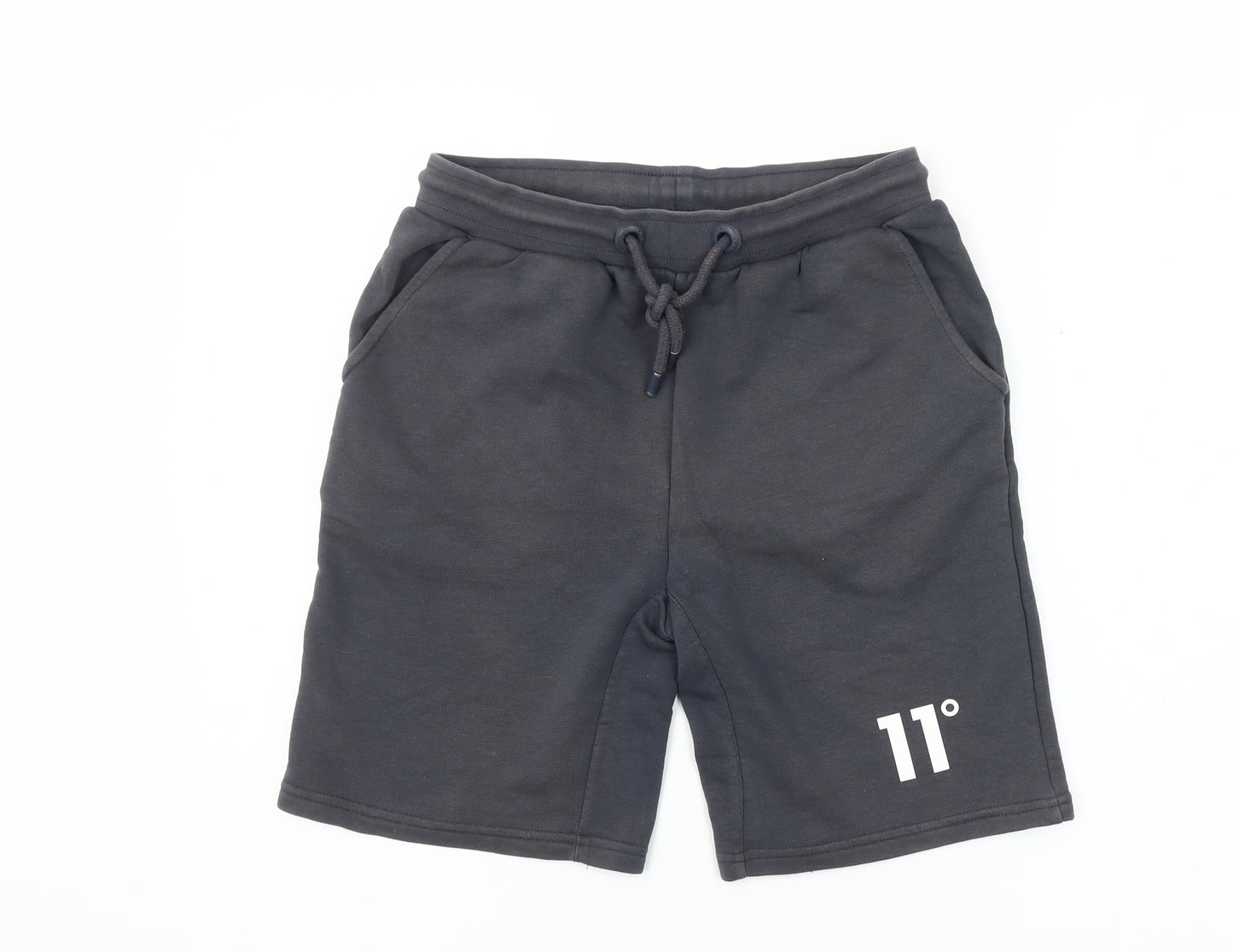 11 Degrees Boys Grey XS Sweat Shorts with Drawstring Waist & Pockets