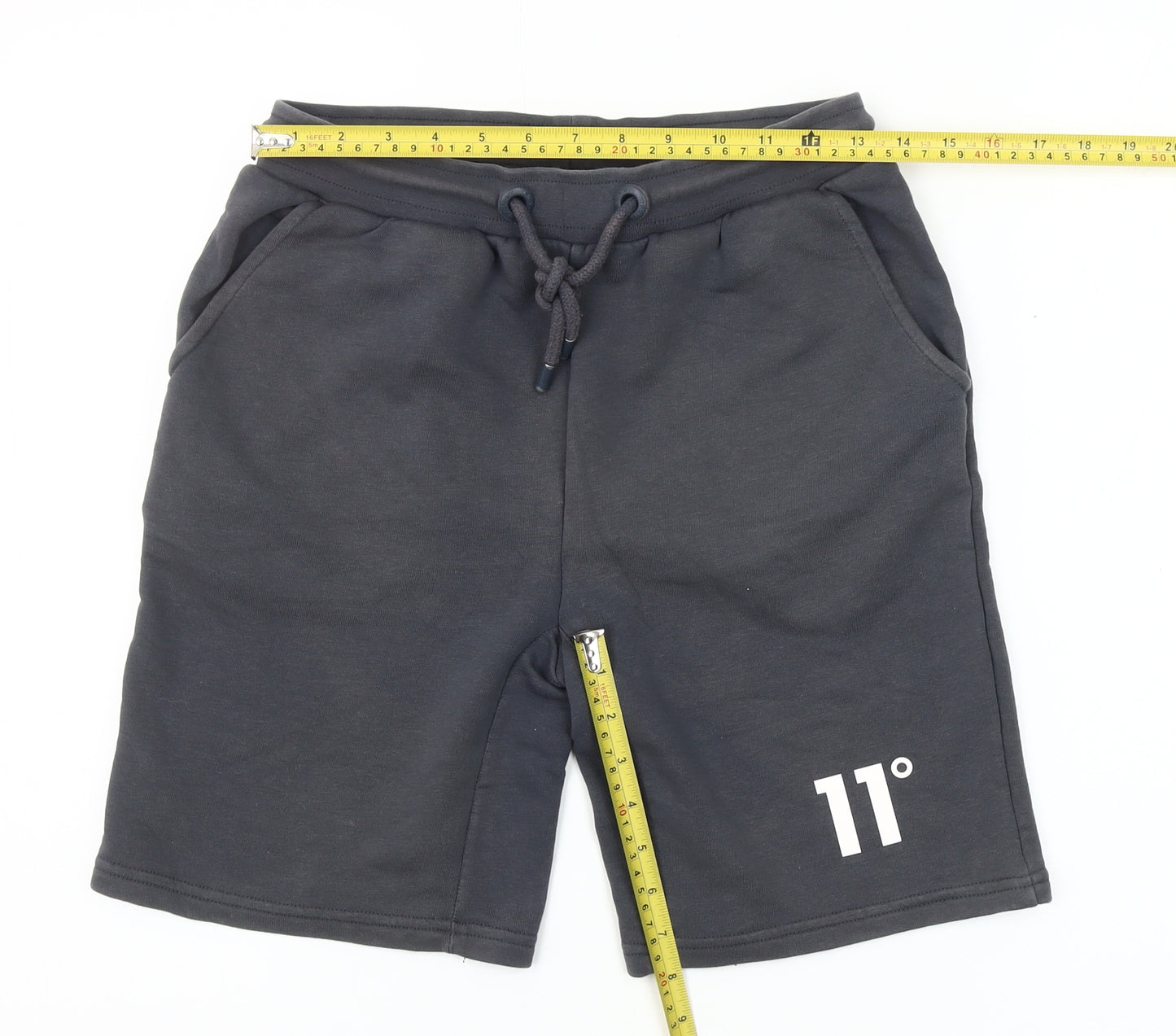 11 Degrees Boys Grey XS Sweat Shorts with Drawstring Waist & Pockets