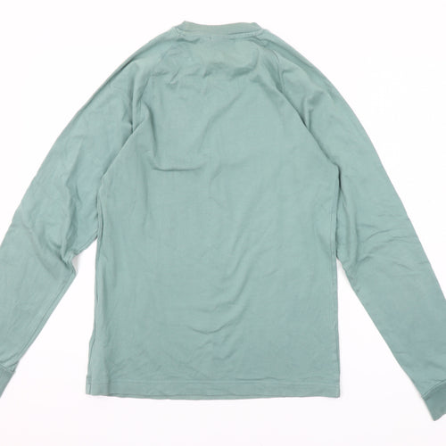 Adidas Men's Green XS Long Sleeve Crew Neck Cotton T-Shirt