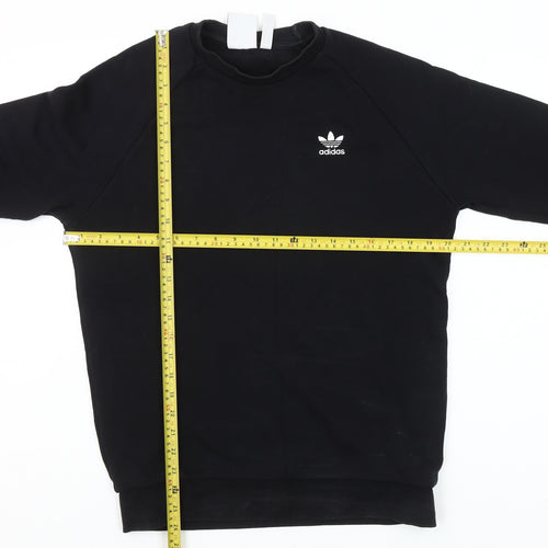 Adidas Mens Black Small Sweatshirt Pullover Crew Neck Logo Sportswear