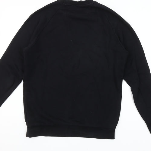 Adidas Mens Black Small Sweatshirt Pullover Crew Neck Logo Sportswear