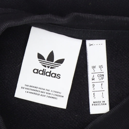 Adidas Mens Black Small Sweatshirt Pullover Crew Neck Logo Sportswear
