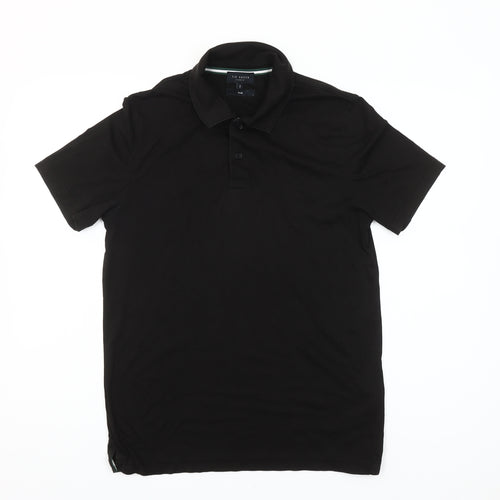 Ted Baker Men's Black Polo Shirt Slim Fit Size S Short Sleeve Cotton