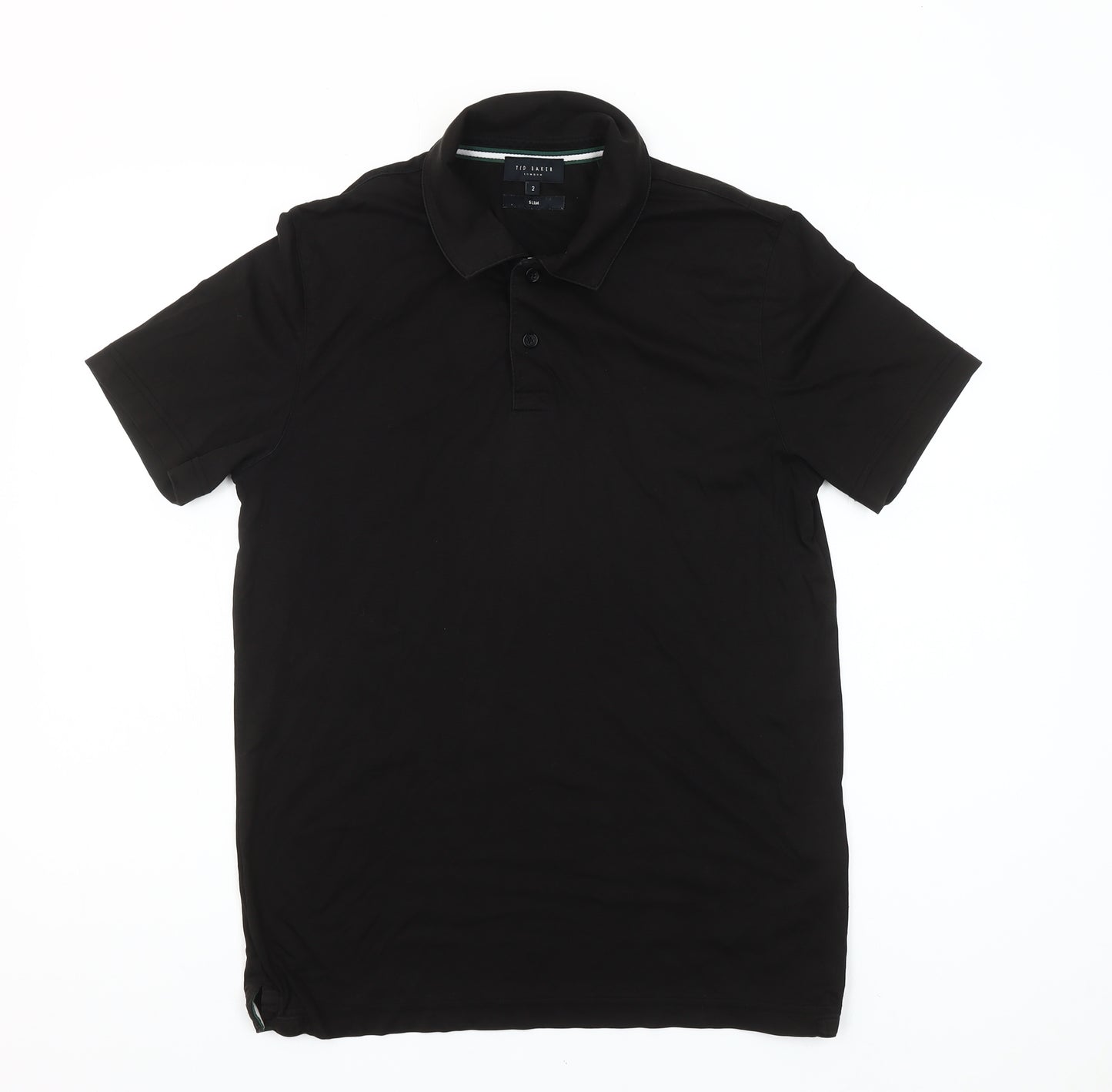 Ted Baker Men's Black Polo Shirt Slim Fit Size S Short Sleeve Cotton