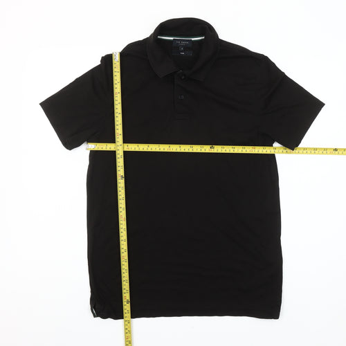 Ted Baker Men's Black Polo Shirt Slim Fit Size S Short Sleeve Cotton