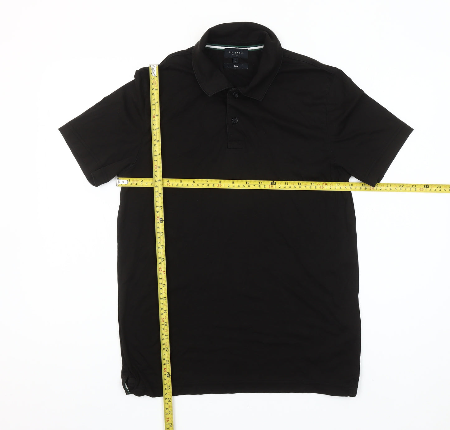 Ted Baker Men's Black Polo Shirt Slim Fit Size S Short Sleeve Cotton