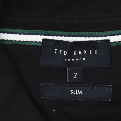 Ted Baker Men's Black Polo Shirt Slim Fit Size S Short Sleeve Cotton