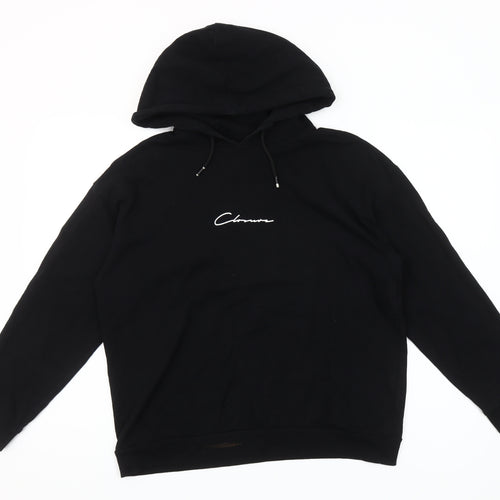 Closure London Womens Black Size 12 Cotton Pullover Hoodie