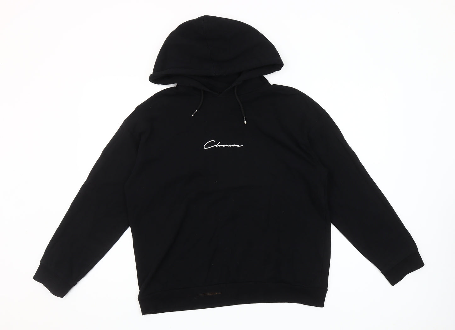Closure London Womens Black Size 12 Cotton Pullover Hoodie