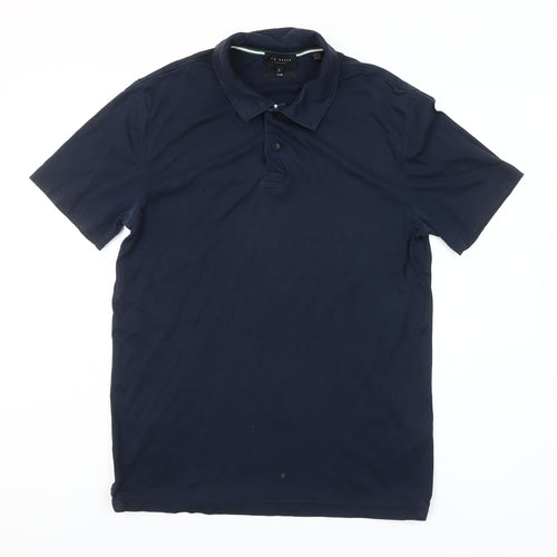 Ted Baker Men’s Blue Slim Fit Polo Shirt Size S Cotton Casual
