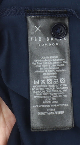 Ted Baker Men’s Blue Slim Fit Polo Shirt Size S Cotton Casual